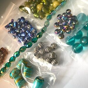 Glass & Natural Stone Bead Lot